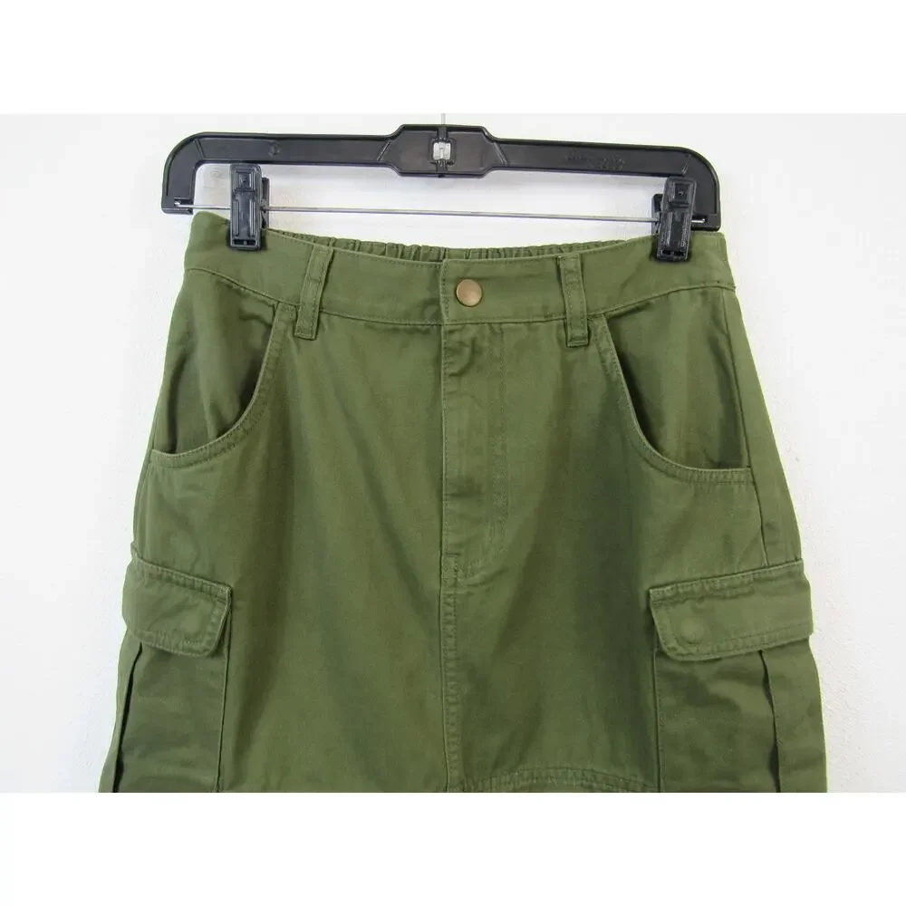 NWT Madewell XS Cargo Convertible Midi Skirt in (Re)generative Chino Olive Green